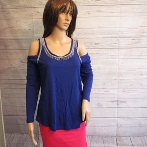 NWT - MICHAEL KORS cold shoulder top - sz M - $120.